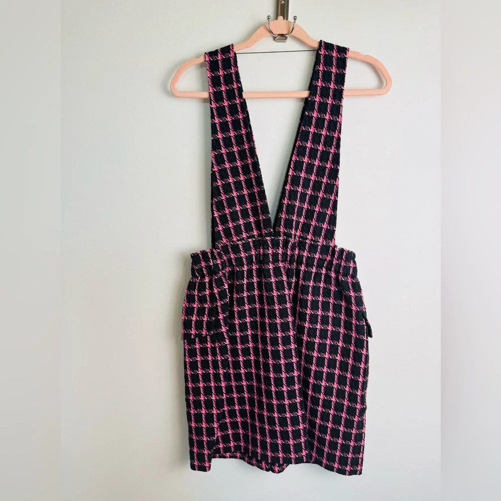 Maje Short dress with wide straps Checked Pattern New